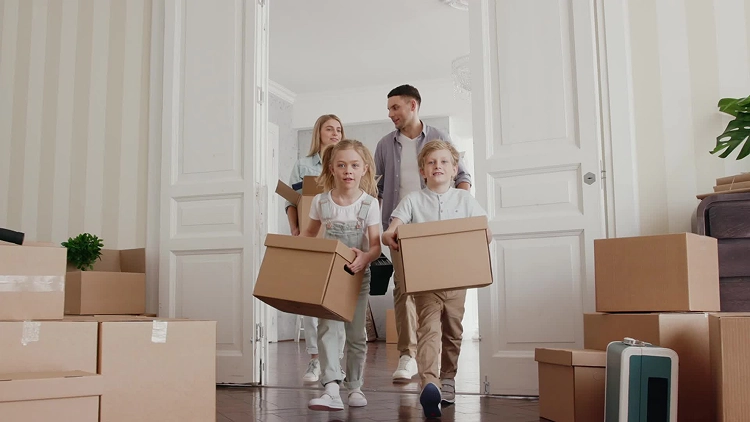 Happy family moving with Relofair - Professional moving services